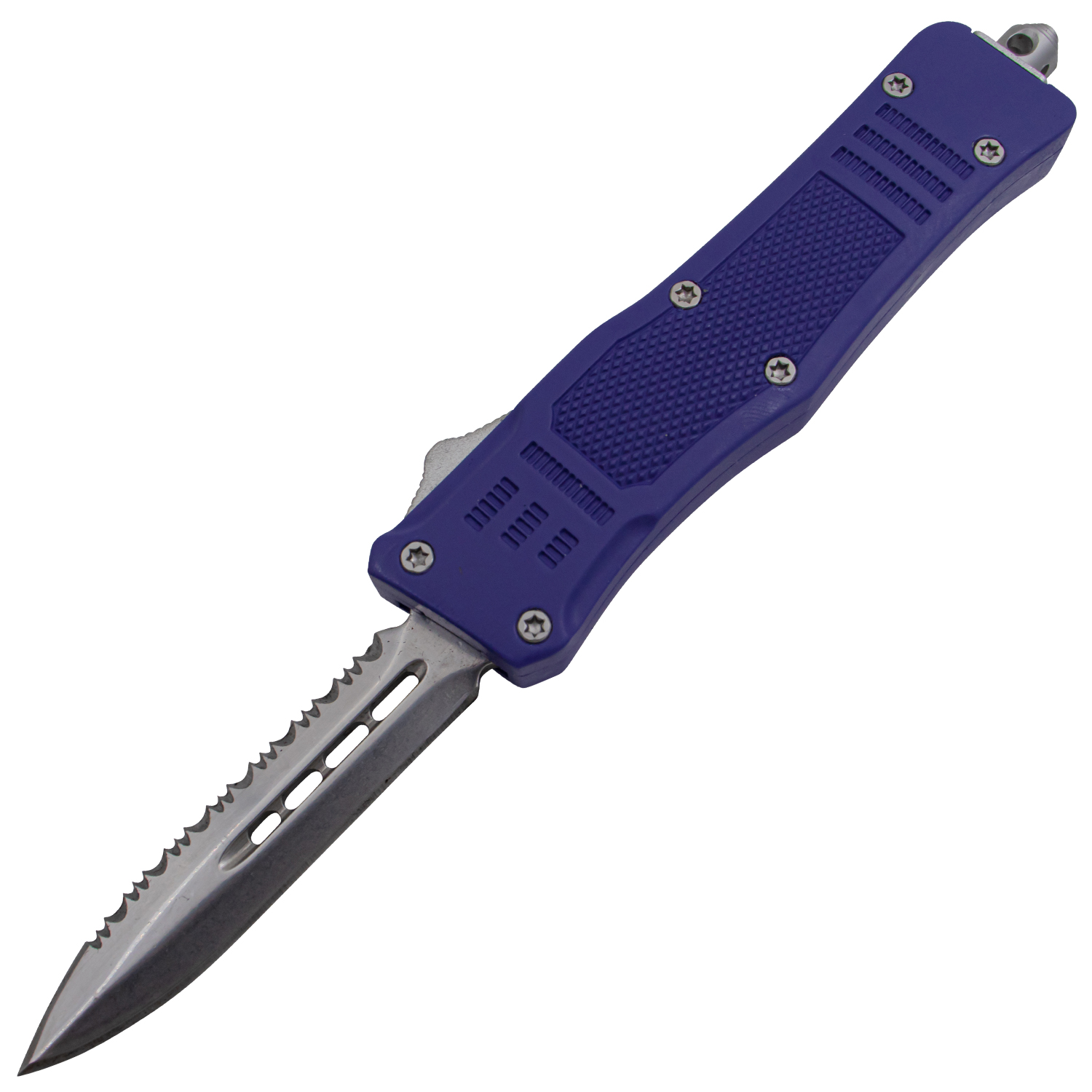 Covert OPS USA OTF Automatic Knife 7 Inch Overall Half Serrated Navy